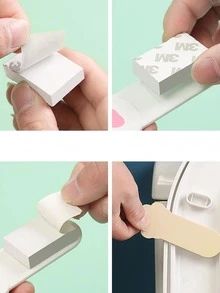 1pc Cartoon Cat Claw Toilet Handle, Cat Claw Lid Lifter, Plastic Portable Flip Lid Lifter - White - View 5