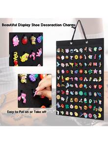 Shoe Accessory Storage Bag + Display Board & Jewelry Hanging Organizer - Black - View 3