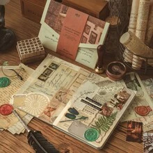 40 cái/bộ Retro Thiết kế phong bì DIY Giấy sổ lưu niệm Đối với Cắt dán - Màu be - Xem 3