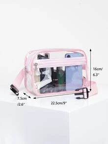 Clear Fanny Pack for Women Men, Stadium Approved Waist Pack with Adjustable Strap,Fashion Belt Bag for Festival, Games,Travel and Concerts - Pink - View 11