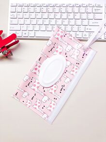1 件卡通鹿印花翻盖纸巾盒袋带抽绳适用于床、婴儿车和汽车、家居用品、桌子、家居装饰、家居组织和存储、卧室房间装饰、厨房配件、厨房工具、厨房收纳袋、旅行、节日、纸巾盒架、餐巾架、节日家庭聚会、厨房餐桌装饰适用于家庭厨房卧室客厅餐厅、家居装饰配件、装饰盒、女性婚礼礼物、夏季旅行节日必备品 - 粉色 - 查看 1