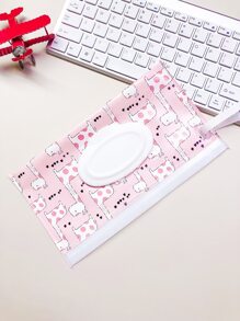 1 件卡通鹿印花翻盖纸巾盒袋带抽绳适用于床、婴儿车和汽车、家居用品、桌子、家居装饰、家居组织和存储、卧室房间装饰、厨房配件、厨房工具、厨房收纳袋、旅行、节日、纸巾盒架、餐巾架、节日家庭聚会、厨房餐桌装饰适用于家庭厨房卧室客厅餐厅、家居装饰配件、装饰盒、女性婚礼礼物、夏季旅行节日必备品 - 粉色 - 查看 2