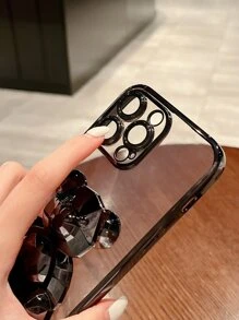 Funda de celular transparente con con diseño de oso Soporte para teléfono - Negro - Ver 3