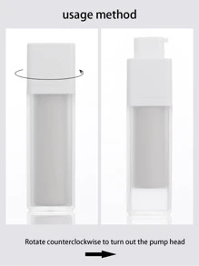1pc Square Rotating Vacuum Press Bottle, Portable Cosmetic Sub-bottle - White - View 3