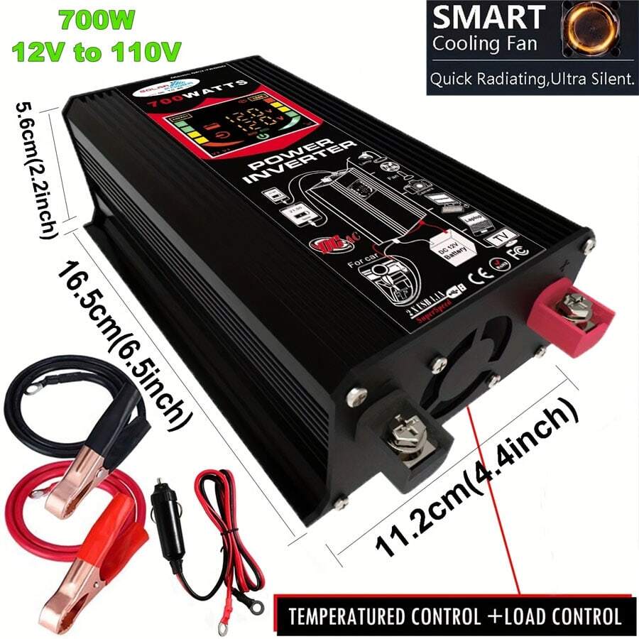 車載逆變器 - 黑色 - 查看 1