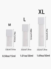 1pc Square Rotating Vacuum Press Bottle, Portable Cosmetic Sub-bottle - White - View 8