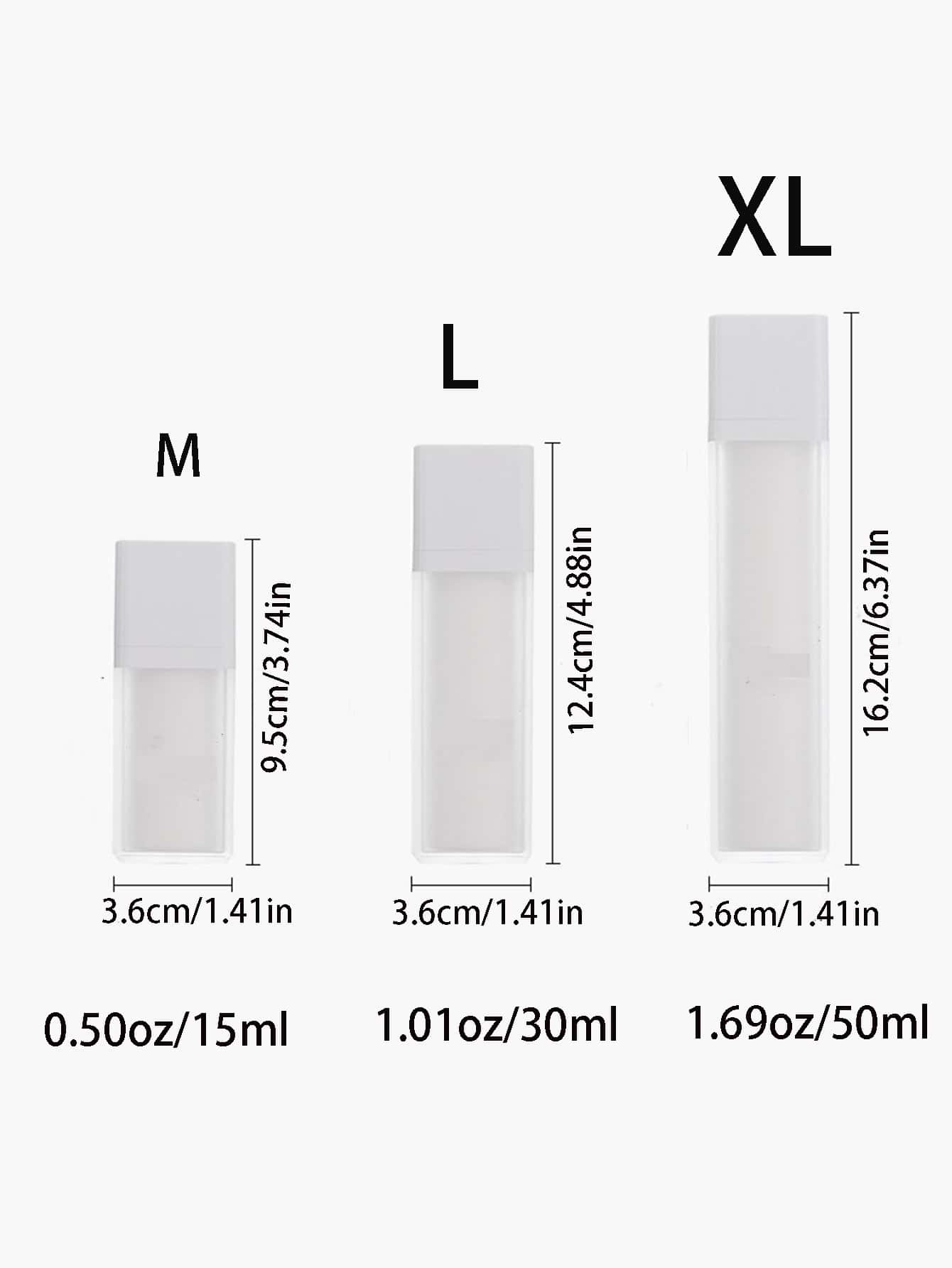 1入組方形旋轉真空壓瓶，便攜式化妝品分瓶 - 白色 - 查看 8