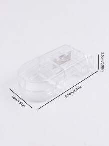 1pc Rectangle-shaped Transparent Pill Cutter, Portable Plastic Pill Box With Built-in Divider For Cutting And Sorting Medications - Clear - View 10