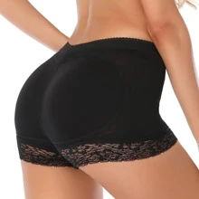 女士臀部提升內褲，附可拆式墊片，低腰性感蕾絲塑形衣，內衣