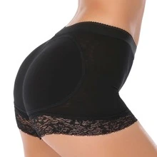 女士臀部提升內褲，附可拆式墊片，低腰性感蕾絲塑形衣，內衣