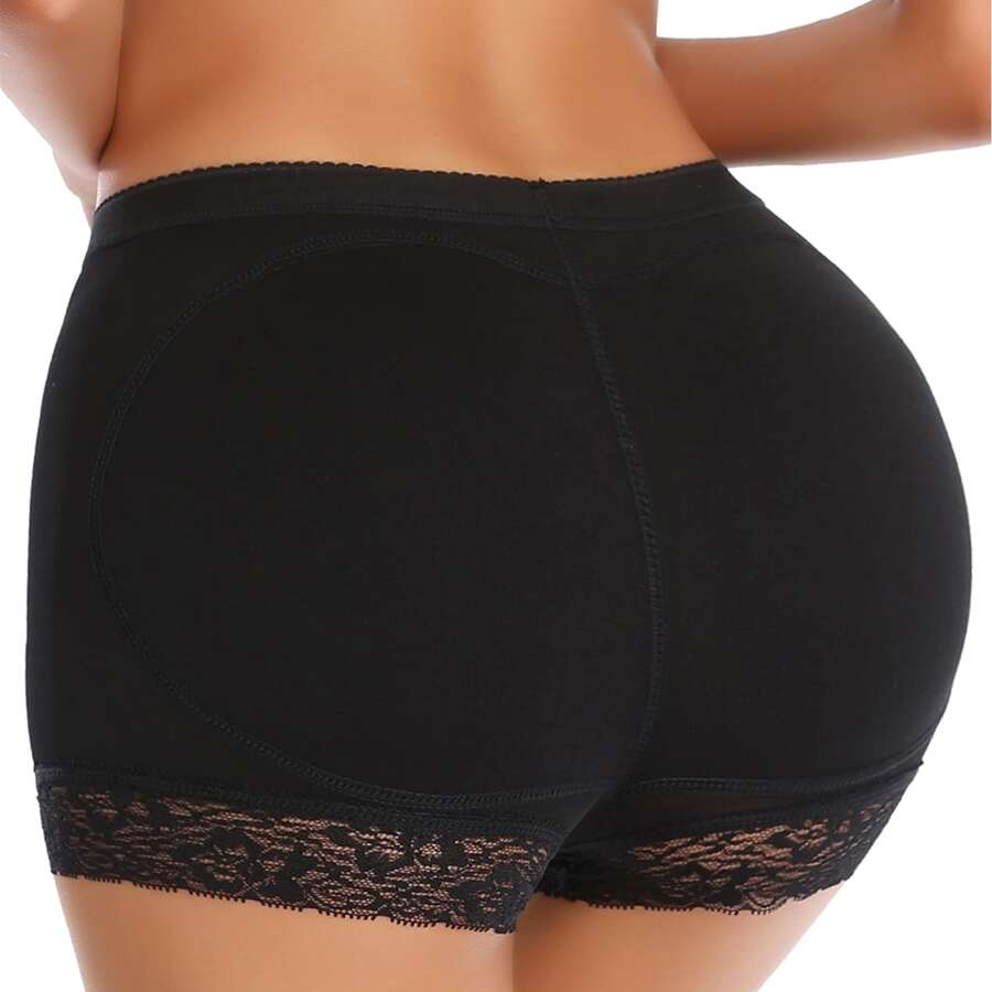 女士臀部提升內褲，附可拆式墊片，低腰性感蕾絲塑形衣，內衣