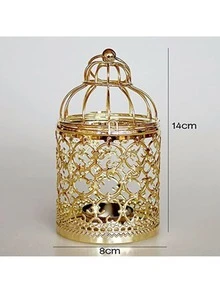 2 Pcs Metal Candle Holder,Home Decor Hanging Birdcage Lantern,Party Supplies Home Decoration Craft Candelabra