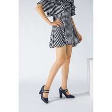 Women's Mary Jane Dress Shoes Double Strap Closed Round Toe Block High Heel Pumps - 藏蓝色 - 查看 1