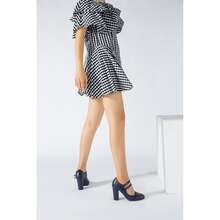 Women's Mary Jane Dress Shoes Double Strap Closed Round Toe Block High Heel Pumps - 藏蓝色 - 查看 3