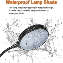 Luz de crecimiento de 30 W para plantas de interior con encendido/apagado automático y temporizador de 4/8/12 horas, luces LED de espectro completo para crecimiento de plantas t5 brillo regulable y 3 modos de luz, 156 LED con clip para iniciar/jardinería de semillas - Negro - Ver 5
