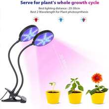 Luz de crecimiento de 30 W para plantas de interior con encendido/apagado automático y temporizador de 4/8/12 horas, luces LED de espectro completo para crecimiento de plantas t5 brillo regulable y 3 modos de luz, 156 LED con clip para iniciar/jardinería de semillas - Negro - Ver 4