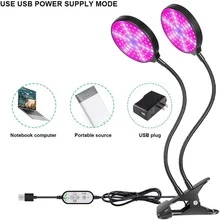 Luz de crecimiento de 30 W para plantas de interior con encendido/apagado automático y temporizador de 4/8/12 horas, luces LED de espectro completo para crecimiento de plantas t5 brillo regulable y 3 modos de luz, 156 LED con clip para iniciar/jardinería de semillas - Negro - Ver 3