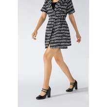 Women's Mary Jane Dress Shoes Double Strap Closed Round Toe Block High Heel Pumps