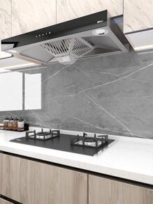 1 件灰色亮面大理石纹自粘厨房贴纸防水防油橱柜抽屉翻新壁纸耐高温、贴纸、墙贴花、乙烯基贴花用于家居装饰、春季装饰品让您的家焕然一新、拉玛装饰贴纸 - 灰色 - 查看 7