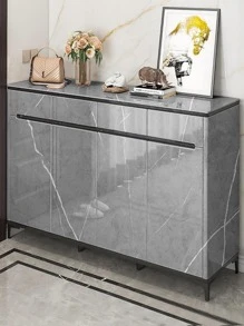 1 件灰色亮面大理石纹自粘厨房贴纸防水防油橱柜抽屉翻新壁纸耐高温、贴纸、墙贴花、乙烯基贴花用于家居装饰、春季装饰品让您的家焕然一新、拉玛装饰贴纸 - 灰色 - 查看 3