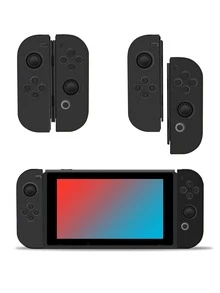 Funda protectora de silicona suave para los controles Joy-Con de Switch, con múltiples opciones de color - Negro - Ver 4