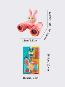 1套兒童便攜式高清雙筒望遠鏡和哨子套裝,適用於幼稚園男女戶外活動 - 粉色 - 查看 6