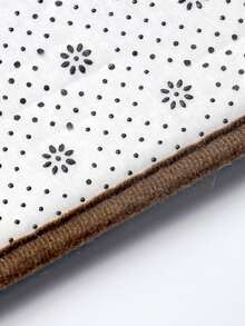 1pc Coffee Pebble Pattern Bathroom Mat, Flannel Soft Comfortable Water-absorbing Anti-slip Household Rug - coffee color - View 7