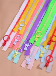 Resin Two-tone Close-end Zipper For Coin Purse, Pen Case, Pocket, Diy Crafting Supplies, 5pcs/10pcs - View 1