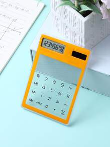 創意太陽能透明計算器迷你可愛卡計算器帶觸控式螢幕適用於學生便攜節日商業禮品1入組 - 白色 - 查看 5