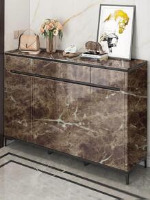 1 件亮面深棕色大理石纹自粘厨房贴纸，防水、耐热、防油，非常适合翻新橱柜、抽屉或壁纸、贴纸、墙贴花、乙烯基贴花用于家居装饰、春季装饰品让您的家焕然一新、Rama 装饰贴纸