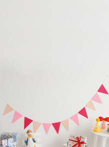 1入組毛氈三角形旗裝飾彩色生日派對花環適用於孩子們房間,幼兒園裝飾用品 - 彩色 - 查看 1
