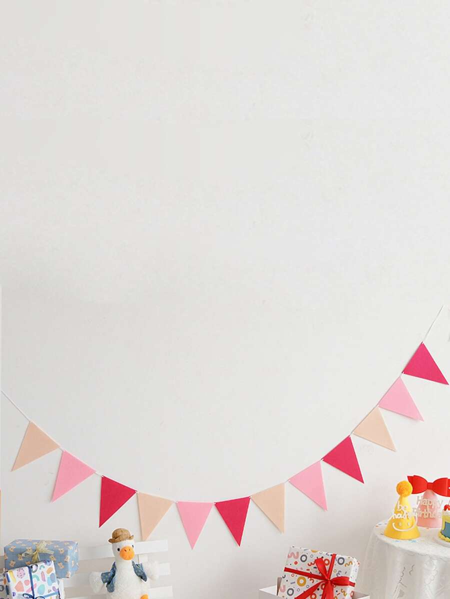 1入組毛氈三角形旗裝飾彩色生日派對花環適用於孩子們房間,幼兒園裝飾用品 - 彩色 - 查看 1