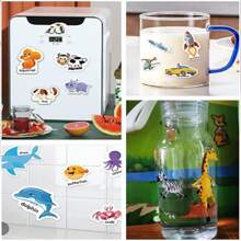 Sticker Books For Kids Toddlers Reusable & Waterproof Cute Stickers Reusable, Sticker Pad Puffy Sticker Play Set Travel Toy For Kids Age 2 3 4 Years, And Non-Adhesive, Window Clings For Kids (Animals Stickers) - Green - View 6