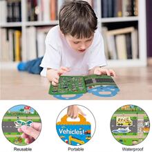 Sticker Books For Kids Toddlers Reusable & Waterproof Cute Stickers Reusable, Sticker Pad Puffy Sticker Play Set Travel Toy For Kids Age 2 3 4 Years, And Non-Adhesive, Window Clings For Kids (Animals Stickers) - Green - View 5