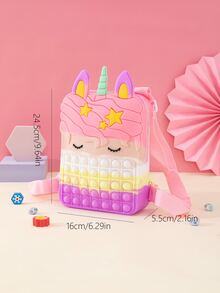 Mochila con diseño de unicornio de silicona para niños - Multicolor - Ver 5