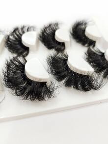 Asiteo 20對/包濃密卷曲蓬鬆捲翹假睫毛,貂毛假睫毛,貓眼眼妝狐狸眼拉長假睫毛,美妝必備的8d卷翹假睫毛條,增長和加厚眼角,打造美麗妝容 - 黑色 - 查看 6