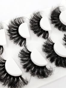 Asiteo 20對/包濃密卷曲蓬鬆捲翹假睫毛,貂毛假睫毛,貓眼眼妝狐狸眼拉長假睫毛,美妝必備的8d卷翹假睫毛條,增長和加厚眼角,打造美麗妝容 - 黑色 - 查看 5