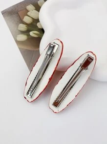 2入組逼真手工製作麵包造型髮夾,誇張法棍&麵包側夾適用於頭髮裝飾用品 - 彩色 - 查看 9