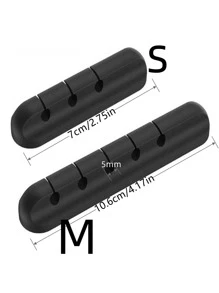 1 Miếng Silicone Bàn Dây điện Clip Với 3/5 Hố , Tổ chức cáp & Cord Giá đỡ Đối với Sự quản lý - màu đen - Xem 2