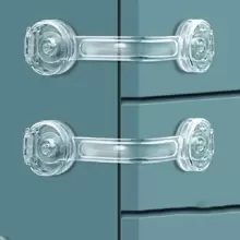 2个透明儿童安全锁，适用于抽屉、冰箱、橱柜门，适合婴儿派对、家庭装饰和礼物 - 無色 - 查看 2