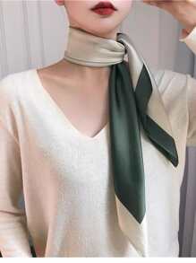 1pc Women's Printed Silk Scarf, 70*70cm