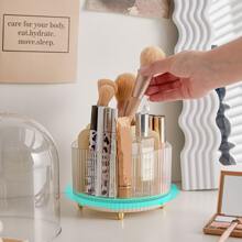 1 件 360 度旋转化妆刷收纳盒、多功能透明化妆品收纳盒、浴室台面配件、可拆卸隔层、办公文具用品、学生笔筒、房间、家居、卧室、浴室、房子、粉色房间、客厅装饰、旅行用品、礼品袋、送给妈妈、爸爸、男士、朋友、老师、生日、婚礼、书桌、架子、配件、礼品盒、有趣的礼物、存储、化妆刷架 - 米色 - 查看 3