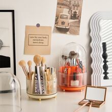 1 件 360 度旋转化妆刷收纳盒、多功能透明化妆品收纳盒、浴室台面配件、可拆卸隔层、办公文具用品、学生笔筒、房间、家居、卧室、浴室、房子、粉色房间、客厅装饰、旅行用品、礼品袋、送给妈妈、爸爸、男士、朋友、老师、生日、婚礼、书桌、架子、配件、礼品盒、有趣的礼物、存储、化妆刷架 - 米色 - 查看 6