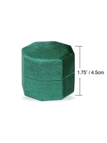 1pc Solid Colored Portable Ring Storage Box - Green - View 2