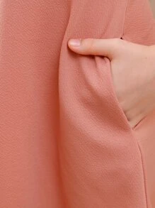 女孩素色蝴蝶袖連衣裙 - 橘色 - 查看 7