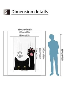 1件貓爪印花珊瑚絨毯,家用沙發或床上溫暖舒適 - 彩色 - 查看 5