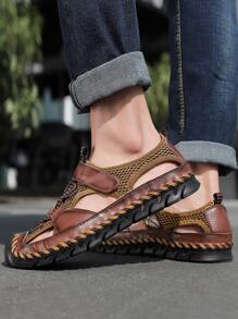 2023 Mùa Hè Mới Nam Thoáng Khí Giày Đi Biển, Bao Mũi Giày Xăng Đan Chống Thấm Nước Đôi Dép Size Lớn 47 - màu nâu - Xem 3