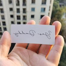 Yes Daddy Temporary Tattoos, Long Lasting Small Tattoo Stickers For Couples, Whisper English Letter - Black - View 3