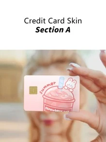 卡通兔子圖案自粘式卡包 - 彩色 - 查看 6