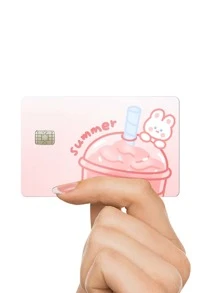 卡通兔子圖案自粘式卡包 - 彩色 - 查看 3